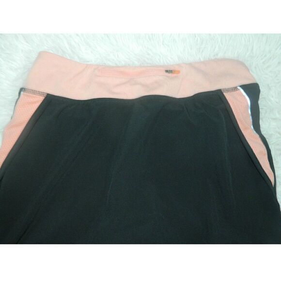 Lucy Skort Skirt Tennis Black Orange Trim Stretch Shorts Size Small - Picture 2 of 5